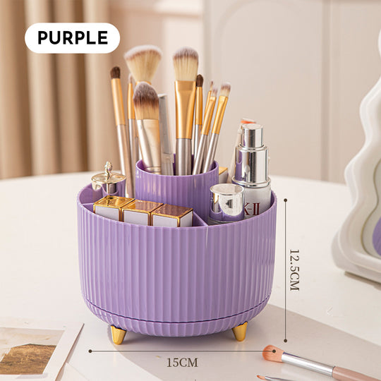360 Rotating Makeup Brush Holder &amp; Organizer  Countertop Storage For Cosmetics &amp; Skincare 8 Colors