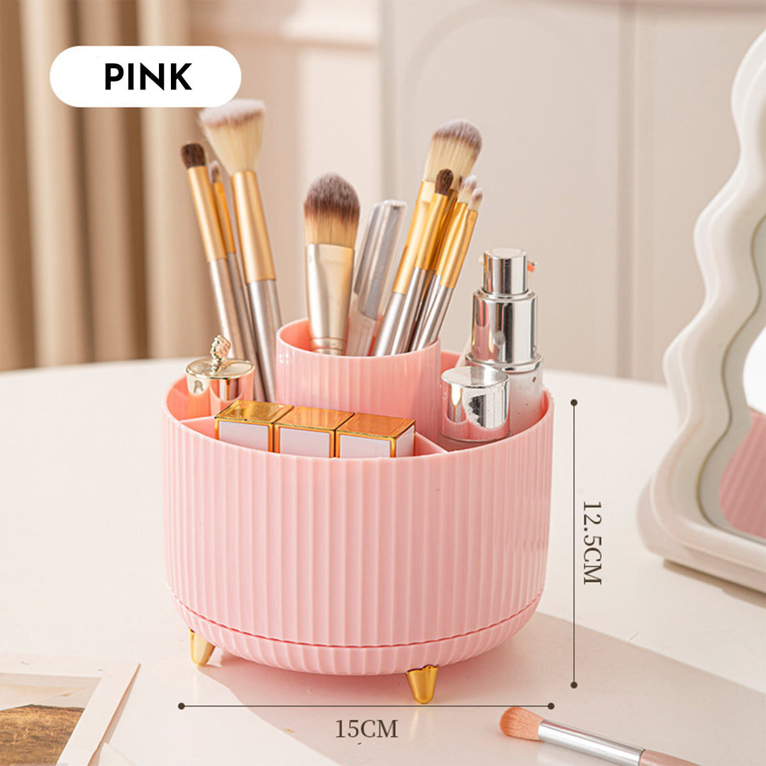 360 Rotating Makeup Brush Holder &amp; Organizer  Countertop Storage For Cosmetics &amp; Skincare 8 Colors